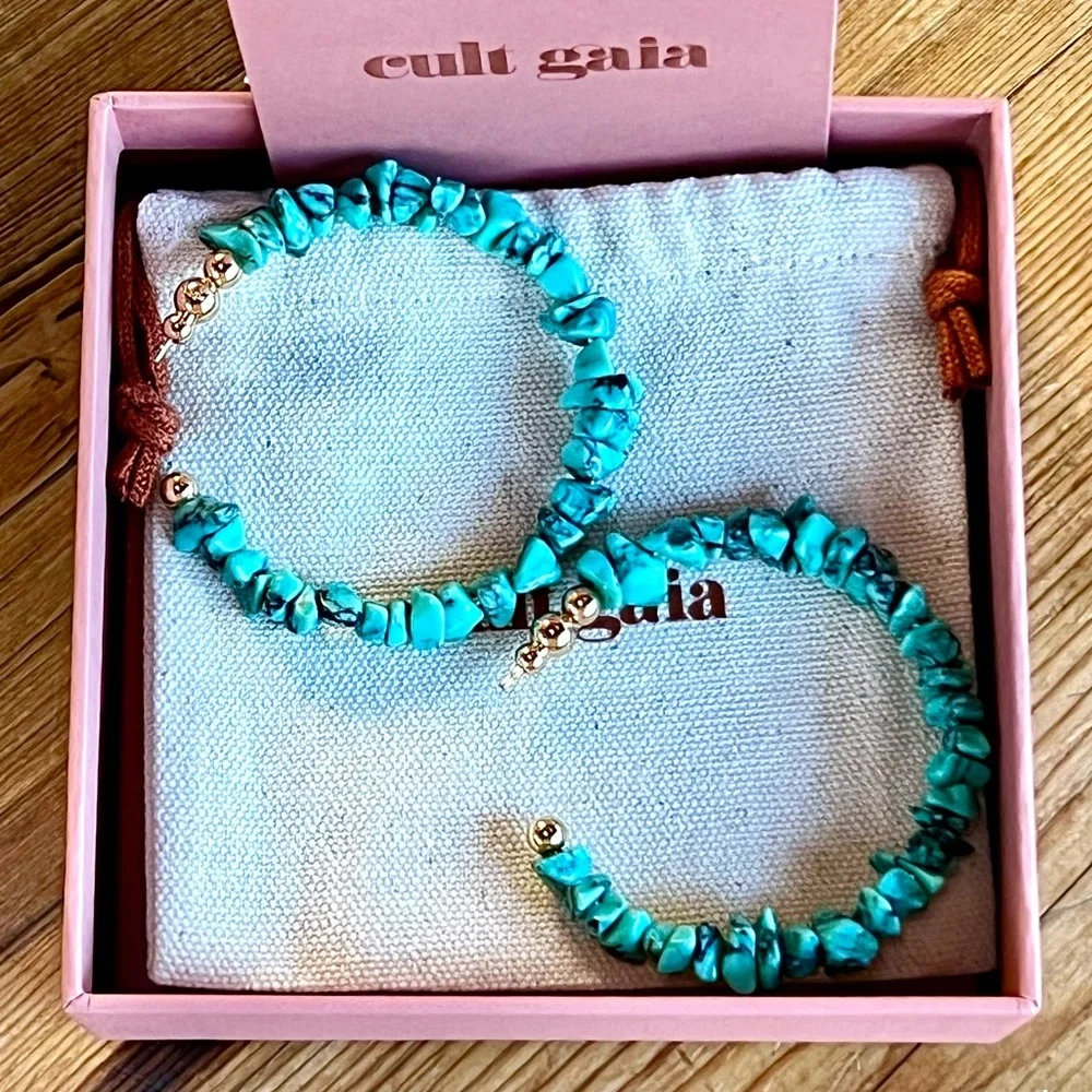 🌺🎉HP🎉🌺 NWT Cult Gaia Shirin Large Hoop Earrings - Picture 6 of 16
